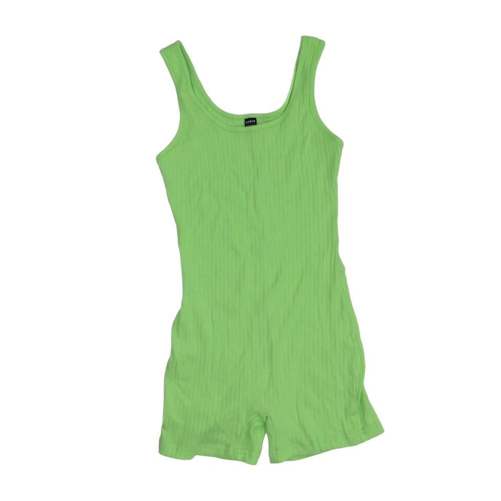 Shein Ribbed Lime Green Romper Extra Small - Picture 4 of 6